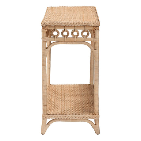 Alfred Braided Natural Rattan Console Table by Wicker Fair