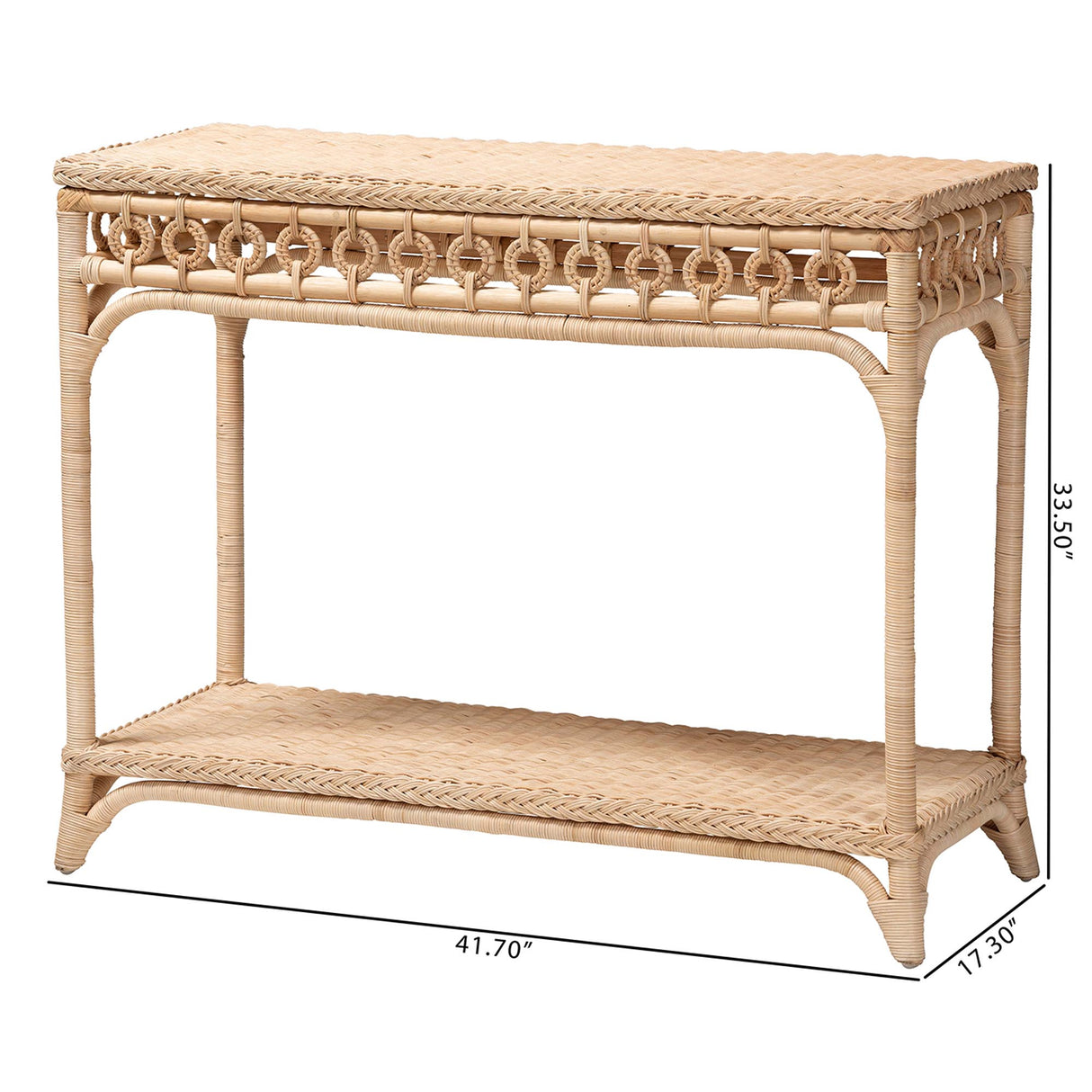 Alfred Braided Natural Rattan Console Table by Wicker Fair