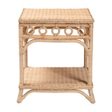 Vanuta Braided Natural Rattan End Table by Wicker Fair