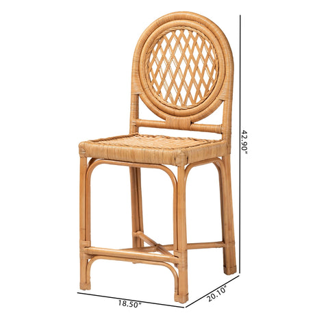 Oxford Round Back Rattan Counter Stool by Wicker Fair