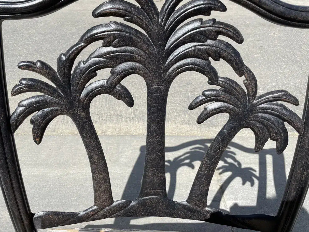 Tropical Palm Tree Cast Aluminum Outdoor Patio Barstools PTBS