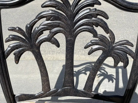 Tropical Palm Tree Cast Aluminum Outdoor Patio Barstools PTBS