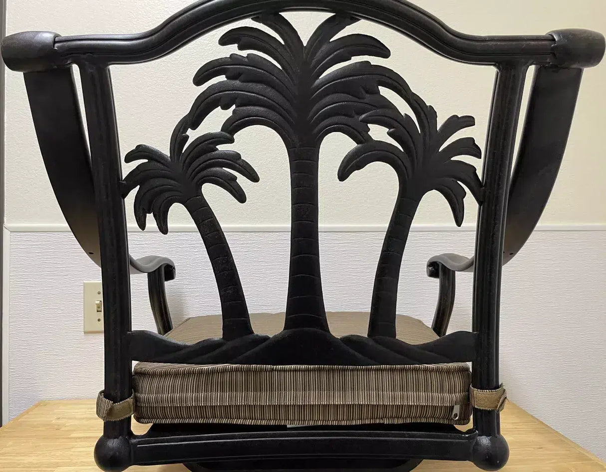 Tropical Palm Tree Cast Aluminum Outdoor Patio Barstools PTBS