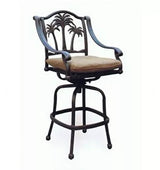 Tropical Palm Tree Cast Aluminum Outdoor Patio Barstools PTBS