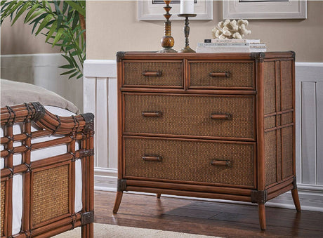 Palm Cove Rattan Wicker 6 Drawer Dresser 1102-5645-ATQ-GL from Hospitality Rattan
