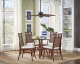 Palm Cove Rattan and Wicker Dining Table with 42 Inch Round Glass by Hospitality Rattan 1102-5659-ATQ-GL