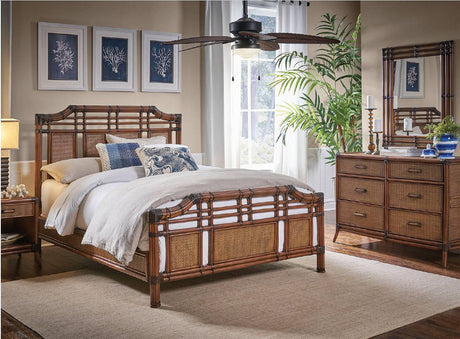 Palm Cove Rattan Wicker 1 Drawer Nightstand 1102-5644-ATQ-GL from Hospitality Rattan