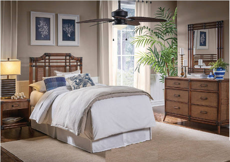 Palm Cove Wicker King Headboard Model 1102-5647-ATQ from Hospitality Rattan