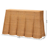 Rattan Scalloped Natural Rattan Console Table with Drawer by Wicker Fair