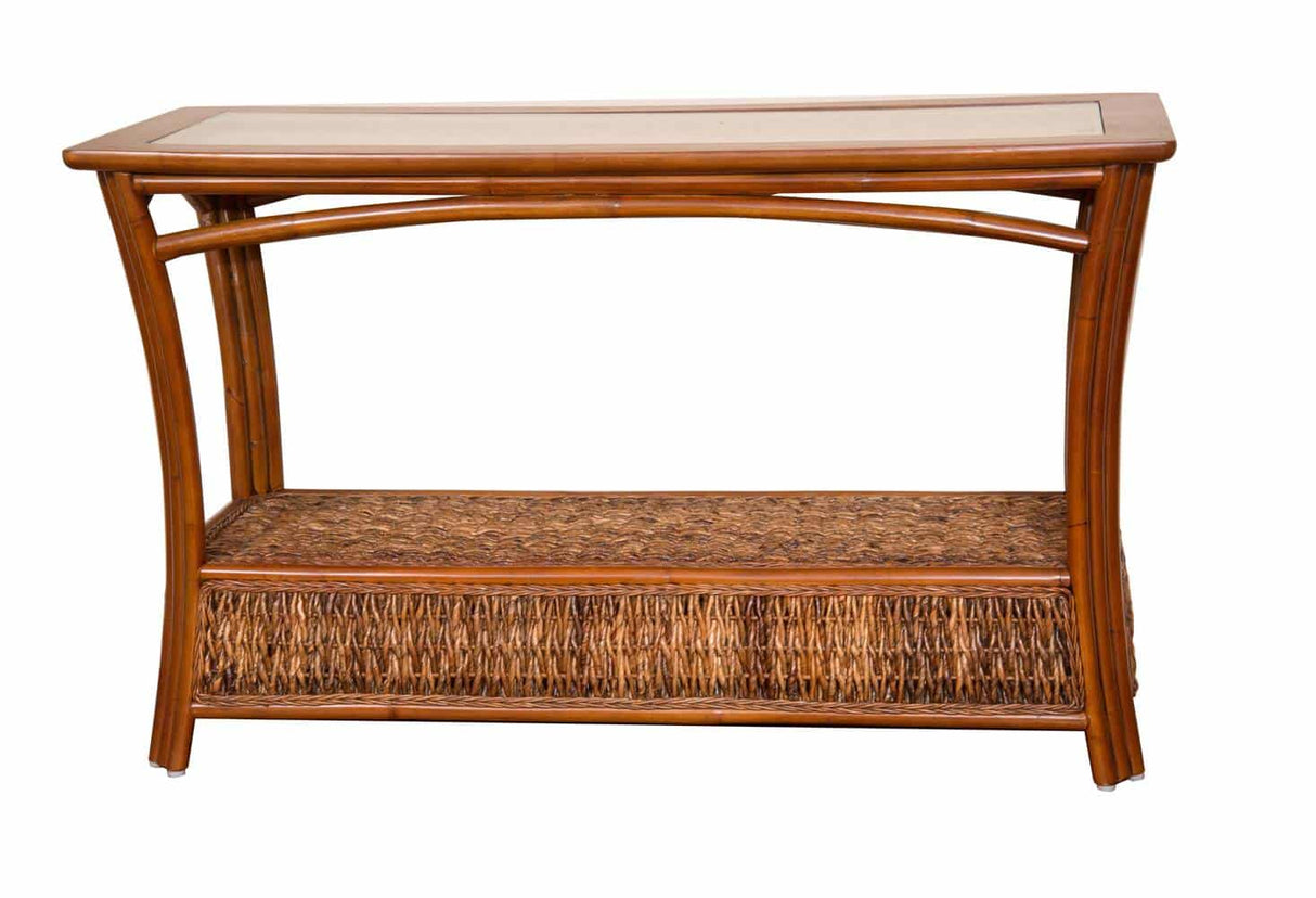 Panama Rattan Sofa or Console Table with Glass Top from Alexander and Sheriden