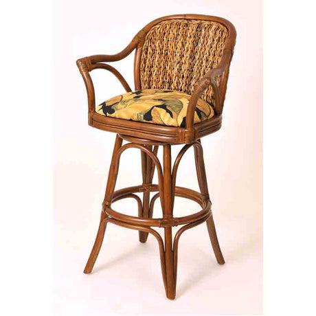 Panama Rattan 3 Pc Pub Set in Bar or Counter Height from Alexander and Sheriden with Cushions Made in USA