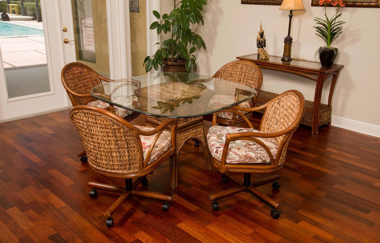 Panama Rattan Swivel Barstool Model PAN-101-30 in Antique Honey Stain by Alexcander and Sheriden