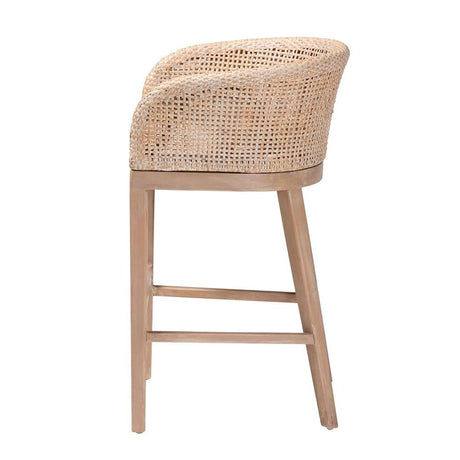 Guinea Wicker Fair Whitewash Rattan Counterstool
