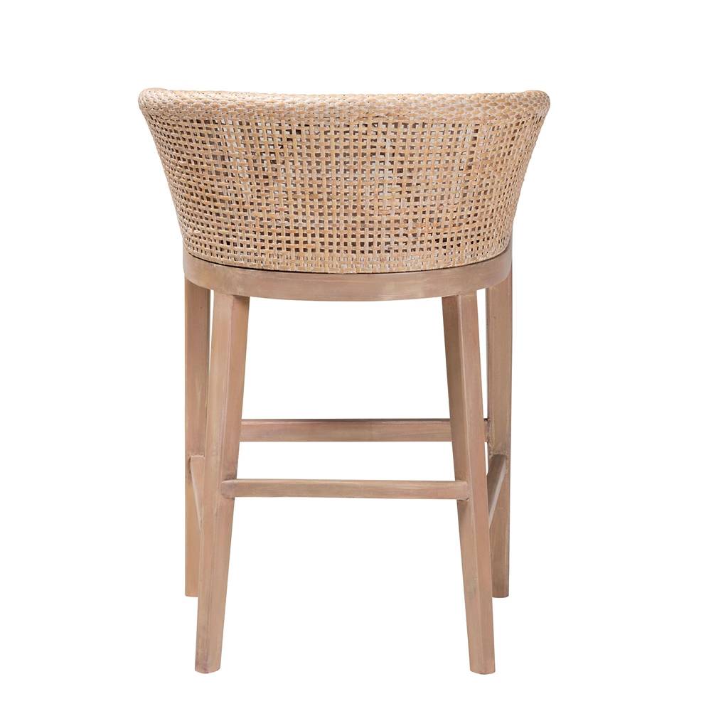 Guinea Wicker Fair Whitewash Rattan Counterstool