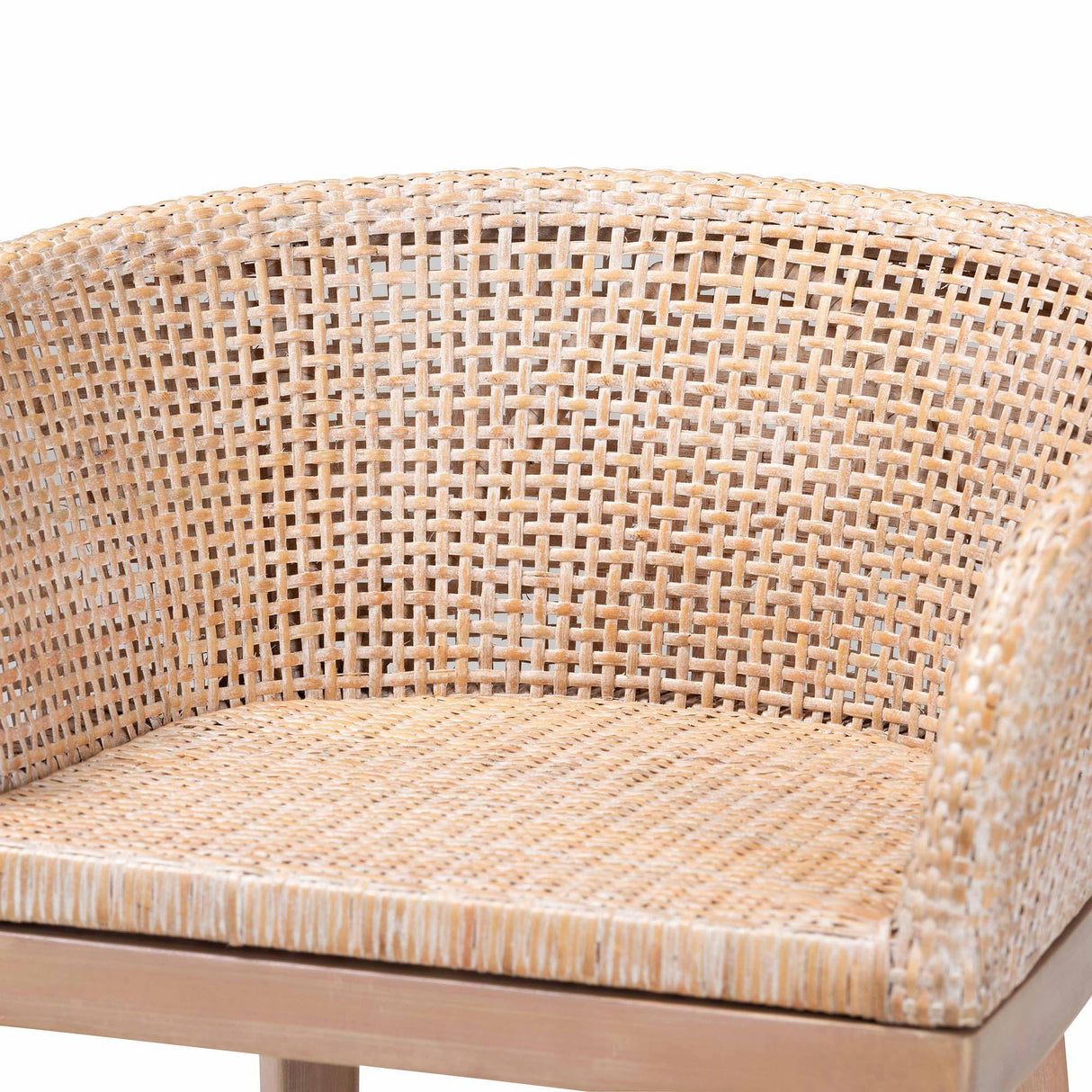 Guinea Wicker Fair Whitewash Rattan Counterstool