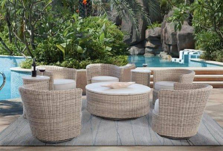 Paradise Bay Outdoor Patio (Nice enough for Indoor) Wicker Rattan Chairside End Table Model 486-122 Made in the USA by Braxton Culler