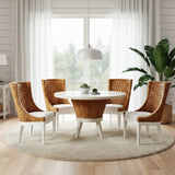 Paradisio Rattan and Wood 48 Inch Round Dining Table from Capris Furniture Model TB744