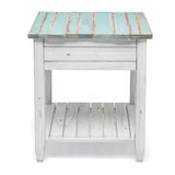 Picket Fence Coastal Distressed Bleu 3 Pc Living Room Table Set By Seawinds Trading