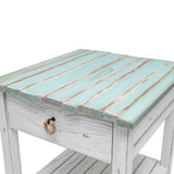 Picket Fence Coastal Distressed Bleu 3 Pc Living Room Table Set By Seawinds Trading
