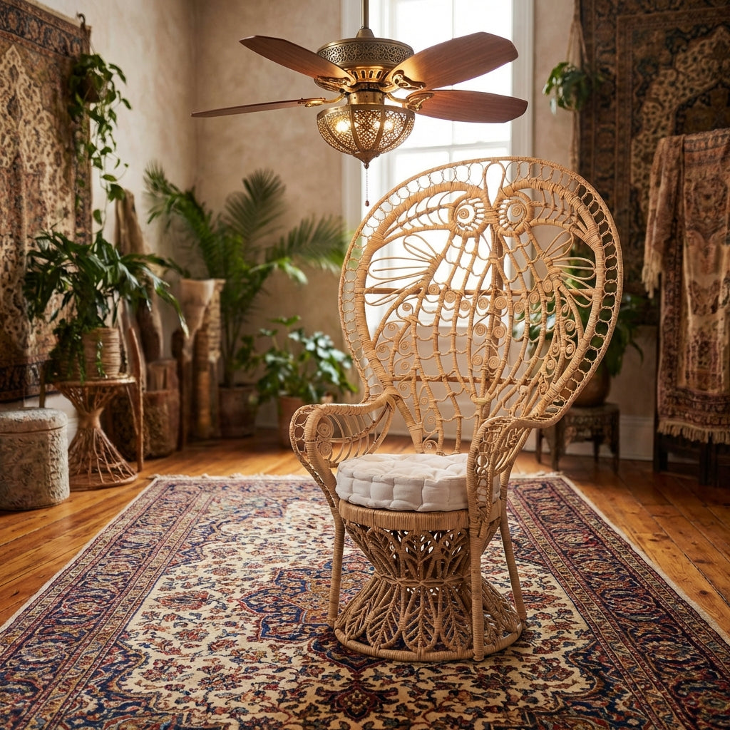 Kumiko Peacock Princess Chair by Wicker Fair
