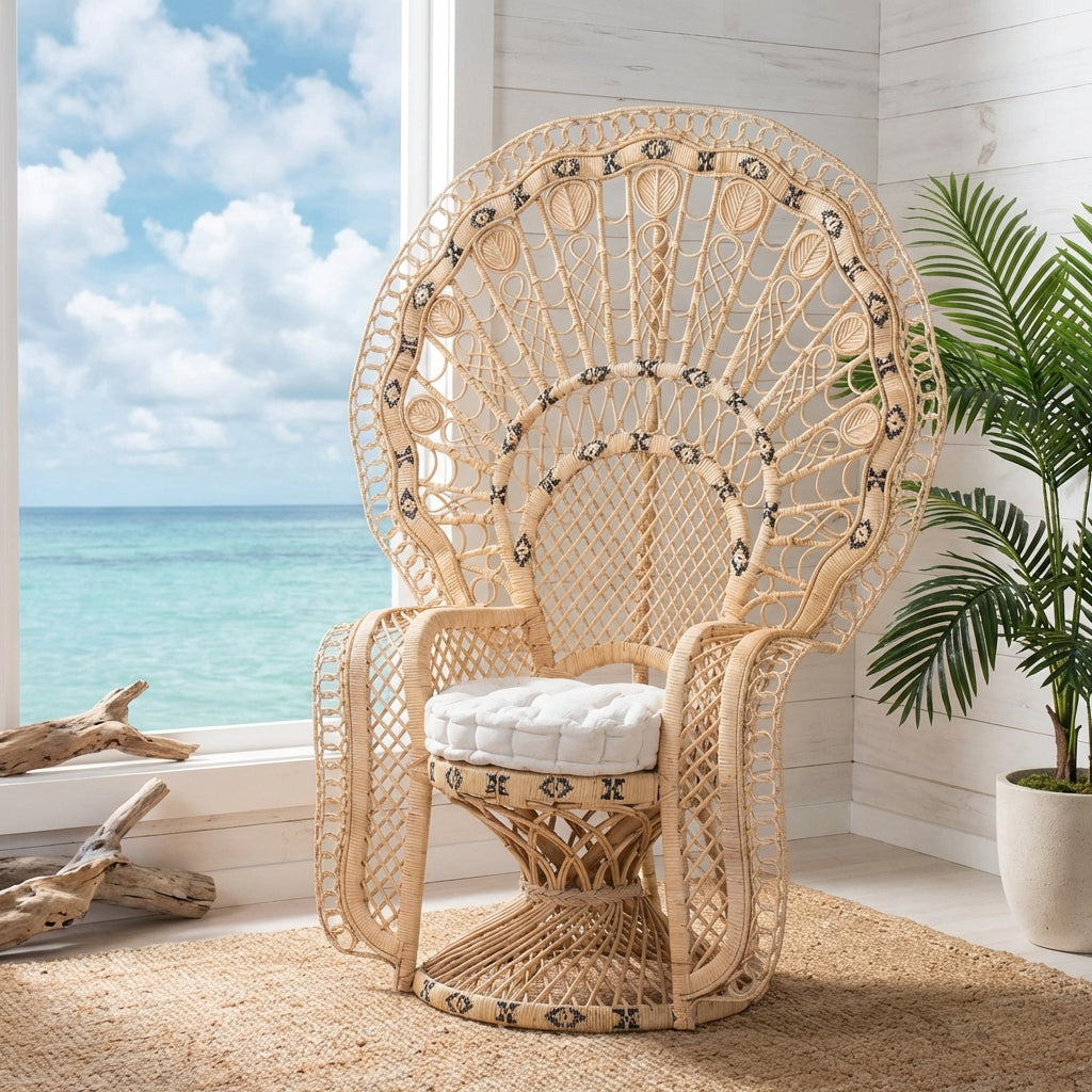 Nefali Peacock Princess Chair by Wicker Fair