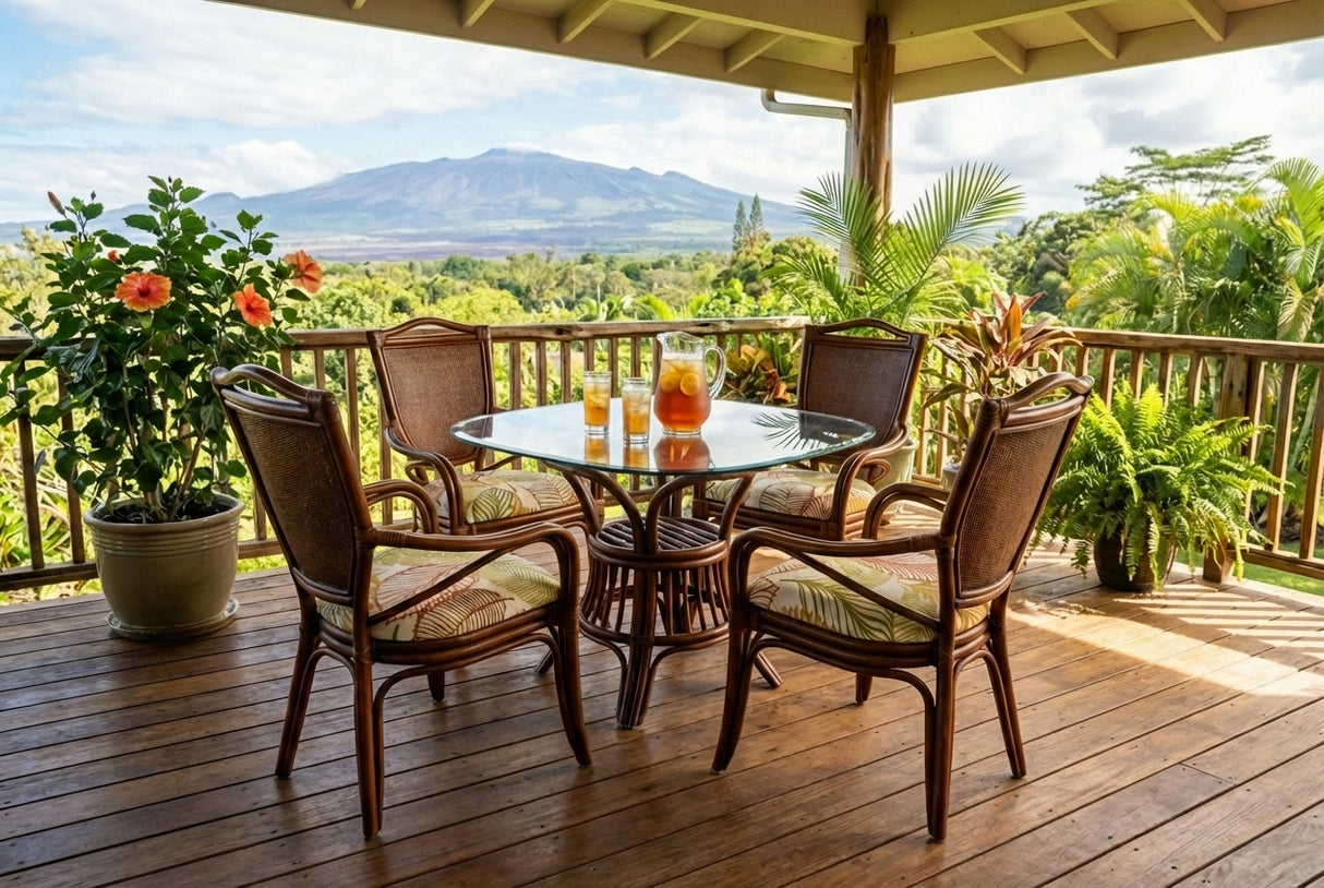 Pearl Harbor Rattan Dining Arm Chair by Wicker Fair