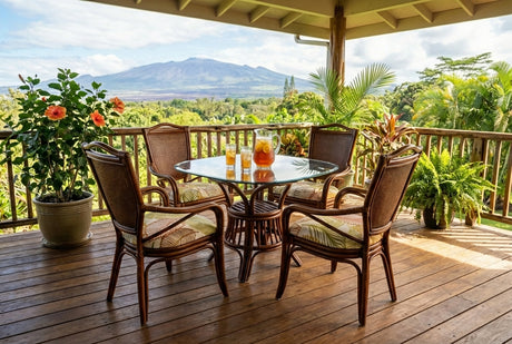 Pearl Harbor Rattan Dining Arm Chair by Wicker Fair