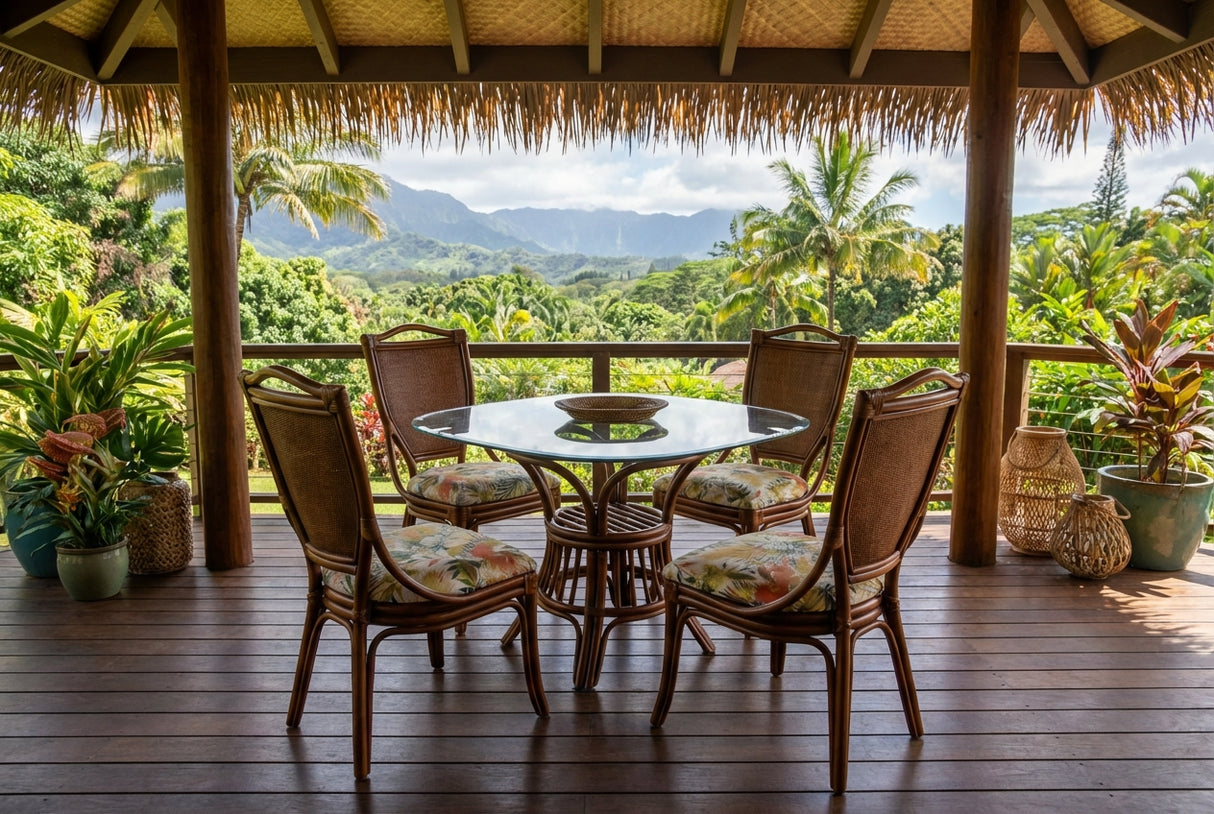 Pearl Harbor Rattan Dining Side Chair by Wicker Fair