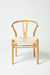 Wicker Fair Set of 6 Wishbone Dining Chairs made of Elm Wood and Cane