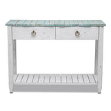 Picket Fence Coastal Distressed Bleu 3 Pc Living Room Table Set By Seawinds Trading