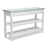 Picket Fence Coastal Distressed Bleu Entertainment Media TV Cabinet Model B78219-DBLEU/WH By Seawinds Trading