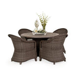 Pine Island Aluminum 5 PC Outdoor Wicker Dining Set Model PPCVWN-5PC-Dining