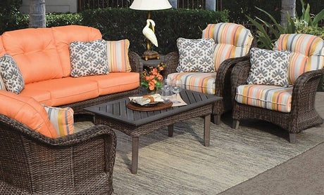 Pine Island Aluminum and Wicker Outdoor Sofa Model 651703