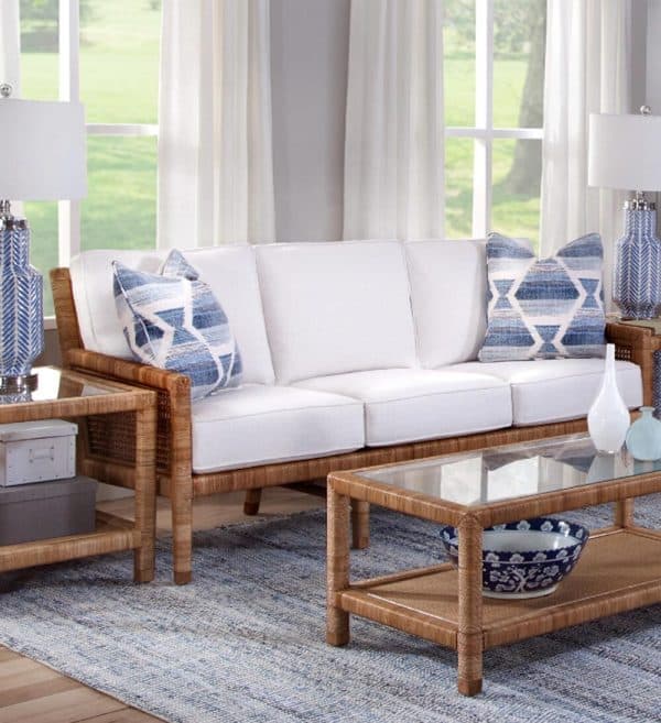 Pine Isle Rattan and Wicker 5 Pc Living Room Set Model 1023-SET Made in the USA by Braxton Culler