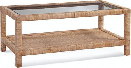 Pine Isle Rattan 2 Pc Table Set with 1 Coffee Table and 1 End Table Set Model 1023-071-072 Made in the USA by Braxton Culler