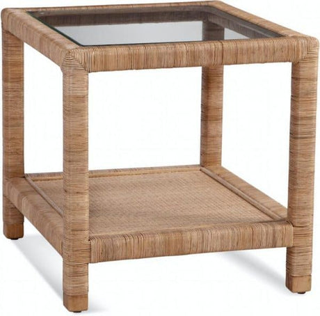 Pine Isle Rattan and Wicker End Table Model 1023-071 Made in the USA by Braxton Culler