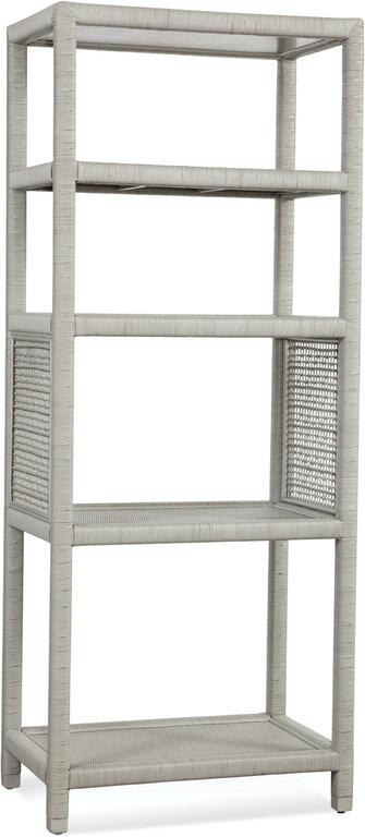 Pine Isle Rattan and Wicker Etagere Bookcase Model 1023-078 Made in the USA by Braxton Culler
