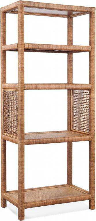 Pine Isle Rattan and Wicker 3 Pc Etagere Bookcase Media Set Model 1023-073-078 Made in the USA by Braxton Culler