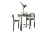Outdoor Graphite 3 Pc Pub Set with Cushions by Panama Jack Model PJO-1601-GRY-3PB-CUSH