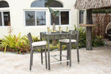 Outdoor Graphite 3 Pc Pub Set with Cushions by Panama Jack Model PJO-1601-GRY-3PB-CUSH