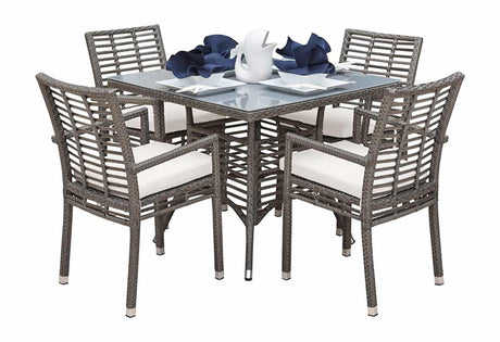 Outdoor Graphite 5 Pc Dining Set with Cushions by Panama Jack Model PJO-1601-GRY-5DA-CUSH