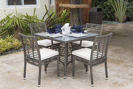 Outdoor Graphite 5 Pc Dining Set with Cushions by Panama Jack Model PJO-1601-GRY-5DS-CUSH