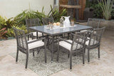 Outdoor Graphite 7 Pc Dining Set with Cushions by Panama Jack Model PJO-1601-GRY-7DA-CUSH