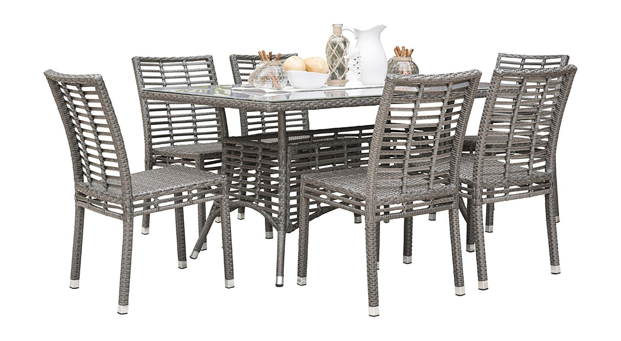 Outdoor Graphite 7 Pc Dining Set with Cushions by Panama Jack Model PJO-1601-GRY-7DS-CUSH