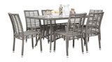 Outdoor Graphite 7 Pc Dining Set with Cushions by Panama Jack Model PJO-1601-GRY-7DS-CUSH