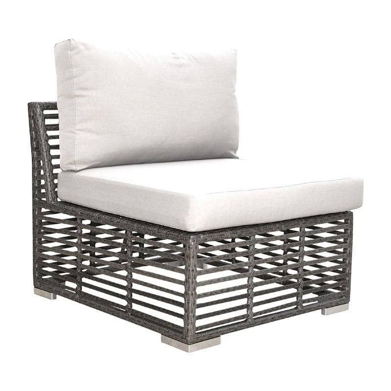 Outdoor Graphite Modular Armless Chair with Cushions by Panama Jack Model PJO-1601-GRY-A