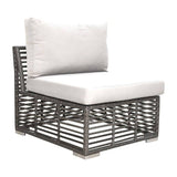 Outdoor Graphite Modular Armless Chair with Cushions by Panama Jack Model PJO-1601-GRY-A