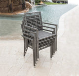 Panama Jack Outdoor Graphite Stackable Arm Chair by Hospitality Rattan Model PJO-1601-GRY-AC