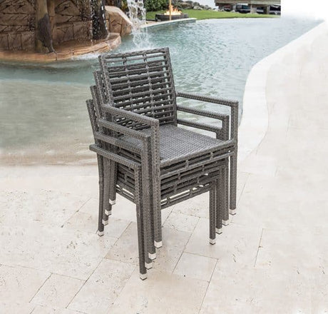 Panama Jack Outdoor Graphite Stackable Arm Chair by Hospitality Rattan Model PJO-1601-GRY-AC