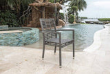 Panama Jack Outdoor Graphite Stackable Arm Chair by Hospitality Rattan Model PJO-1601-GRY-AC
